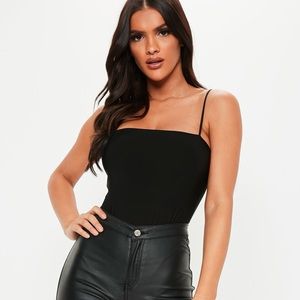 Miss Lola High Leg Black Bodysuit